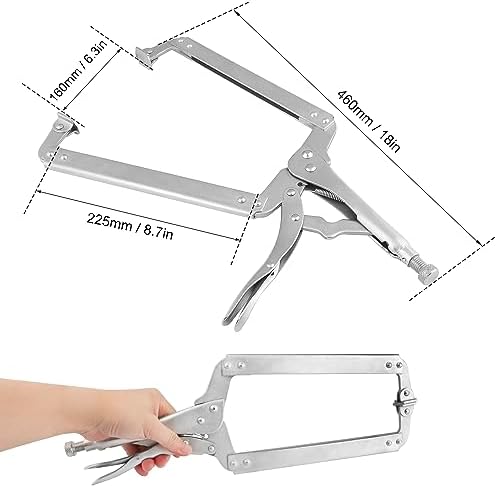 2 Pack 18 Inch C Clamp Locking Pliers,Locking C Clamp, Adjustable Nickel Plated C Pliers For Wood Working, Welding, Electrician Maintenance and more, by GENHAKON Genhakon