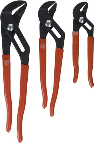 Crescent 3-Piece Straight Jaw Dipped Handle Tongue & Groove Plier Set - Premium Tool Set - Hand Tool with Black Phosphate Finish & Self-Locking Jaw - RT200SET3-05 Crescent