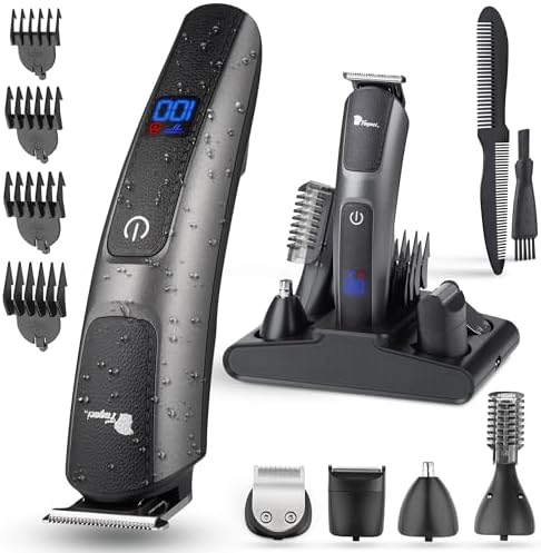 Fagaci Gentle with Skin 5 in 1 Hair Trimmer, Waterproof, Turbo Speed, Quick Charge, Body Hair Trimmer for Facial, Pubic, Groin, Electric Hair Beard Trimmer for Men Professional Fagaci