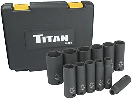 Titan 48300 12-Piece 3/8-Inch Drive SAE Deep Impact Socket Set Titan