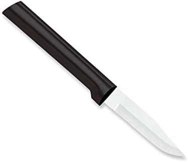 Rada Cutlery Peeling Paring Knife Stainless Steel Resin Made in the USA, 6-1/8 Inches, Black Handle RADA