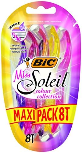 Лезвия для женщин BIC Miss Soleil Colour Collection, 3 лезвия, отличный захват, 8 шт. Bic