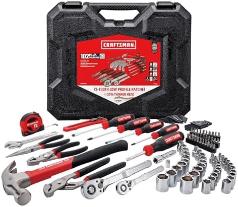 CRAFTSMAN 102-Piece Tool Kit for Home and Car, Durable Hand Tool Set with SAE/Metric Sockets (CMMT99449) Craftsman