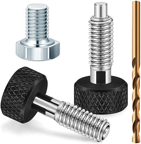 Zonon 2 Pcs Handle Quick Release Pins Kit with Drill Bit Hexagon Bolts Stainless Steel Knurled Hand Retractable Spring Plunger 1/4''-20 Thread Size 0.500'' Thread Length Spring Pin for Rolling Toolbox Zonon