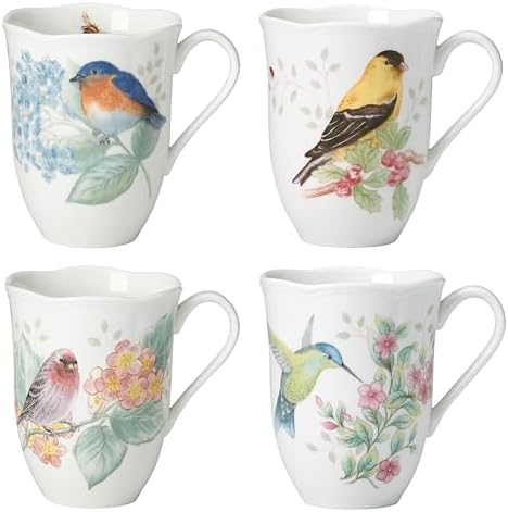 Lenox Butterfly Meadow Flutter Porcelain Mugs, Set of 4, Multicolor Lenox