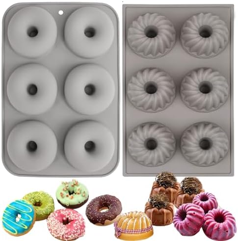 Mini Fluted Tube Pan Silicone 6-Cavity, Multi-Cavity small Cake Pans,Silicone Bundt Cake Pan Nonstick for Chocoflan, Jello, Doughnut Donut, Cornbread, Brownie FONTSATTY