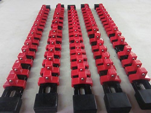 5 Goliath Industrial 3/8" Abs Mountable Socket Rail Holder Organizer Red SH38BR Goliath Industrial Tool