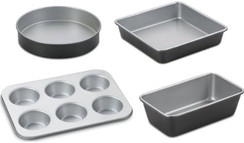 Cuisinart Chef's Classic Nonstick Bakeware 4-Piece Starter Set,Silver/Black Cuisinart