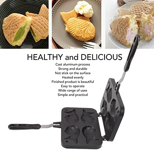 Taiyaki Pan, Fish Shaped Cake Pan Waffle Cake Make Pan Non Stick Pancake Maker Double Baking Pan Waffle Baking Mold Plate for Home Kitchen DIY Cooking Topincn