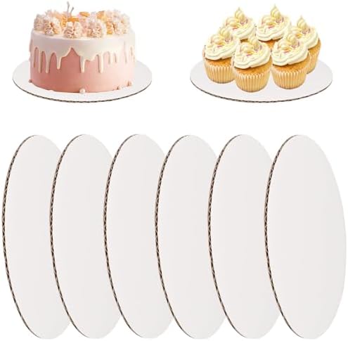 25Pcs Round Cake Boards, 10 Inch White Food-Graded Corrugated Cardboard, Waterproof and Oil-Proof Cake Plates Pizza Plates for Dessert, Baking, Cake DIY and Craft Display Ehonik