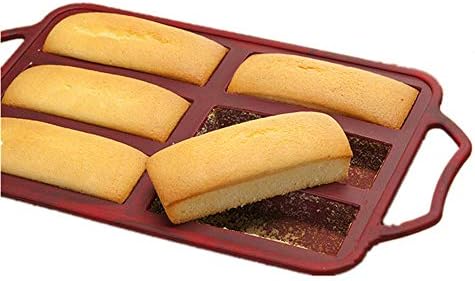 6-Hole Non-Stick Mini Loaf Tin/Cake Pan With Handles, Steel Frame to Anti-deformed, 12.8 x 7.09 in, Nonstick Bakeware KeepingcooX