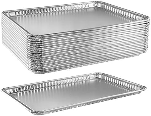 Aluminum Pan Cookie Sheets | Heavy Duty Nonstick Disposable Baking Trays for Cookies, Bacon, Brownies | Rectangular Foil Pans for Oven, Broiler, Cooking, Grilling, Catering | 16 x 11 Inch, 20 Pack NYHI