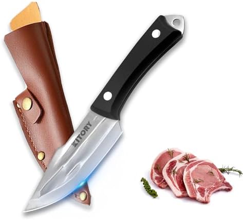 Japan Knives Boning Knife, Small outdoor fixed blade, kitchen utility knives, Meat Cutting, For Home kitchen Cooking Outdoor Camping BBQ Kitory