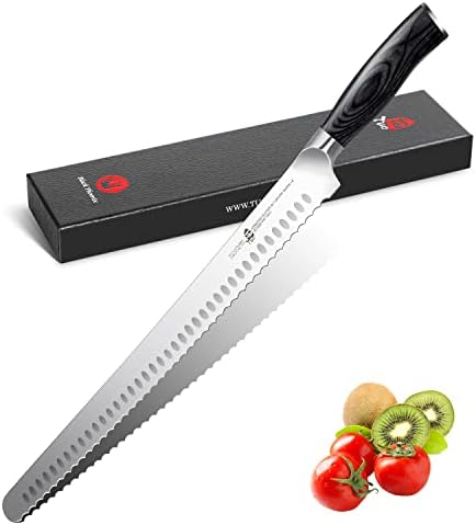 TUO Slicing Knife Carving Knives 14 inch Kitchen Slicer, German HC Steel Ergonomic Pakkawood Handle Gift Box Cutlery, Fiery Phoenix Series - Black TUO