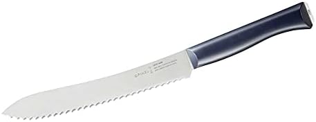 Opinel Intempora Bread Knife – Serrated, Curved Blade for Slicing Bread and Tough Rinds, High Carbon Sandvik Steel Blade, Made in Portugal, Silver,One Size,254528 Opinel