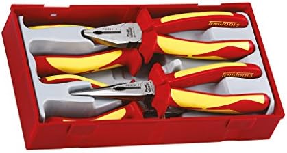 Teng Tools 4 Piece 1000 Volt Insulated Plier Set (Combination, Long Nose, Stripper, Cutter) - TTV440 Teng Tools