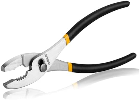 DEKOPRO 8-inch Slip Joint Pliers with Ergonomic Rubber Grip Handle - Rust-Resistant High Carbon Steel Plier Tools for Durability and Reliability Dekopro