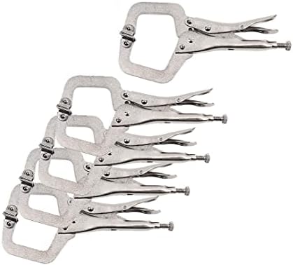 Y&Y Decor 11" Locking C Clamp Pliers 5pc Set With Swivel Pads Welding Vise Clamps Holding Y&Y Decor