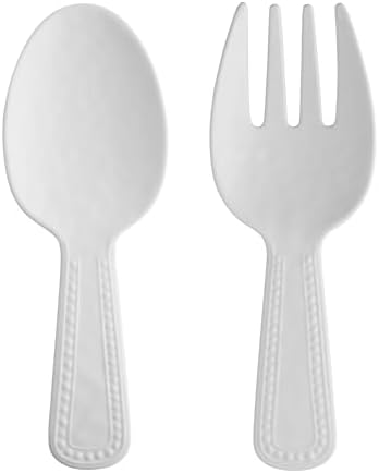 UPware 2-Piece 10.75 Inch Melamine Salad Server Serving Utensil Set Includes Salad Spoon and Salad Fork (Blue and White Floral) Up