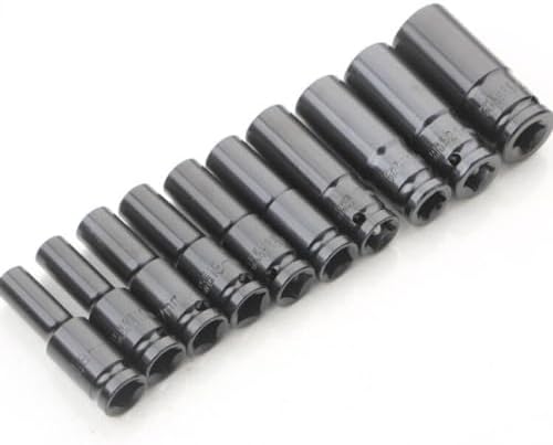 Pneumatic Electric Extended Deep Socket Sets 1/2" Square Female for Wrench to More Size Hex Female 10pcs for Nuts Seyocro