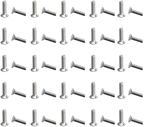 YXQ M3 x 12mm Flat Head Socket Cap Screws 304 Stainless Steel Allen Socket Drive Full Thread Machine Thread 50PCS Yxq