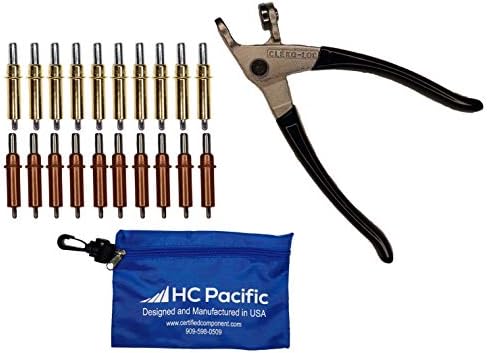 10 each C1/8 & C3/16 Cleco Fasteners (Made in USA) & Pouch W/ Cleco Pliers HC Pacific