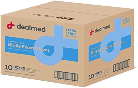 Dealmed Medical Exam Gloves – 90 Count X-Large Nitrile Gloves, Disposable, Non-Irritating Gloves, Latex Free Gloves, Multi-Purpose Use for a First Aid Kit and Medical Facilities Dealmed