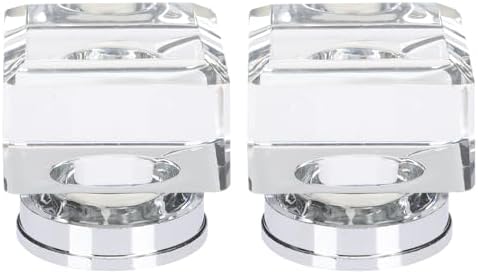 DOITOOL 2pcs Clear Square Crystal Knobs Stylish Crystal Cabinet Handles for Dresser Kitchen Cabinets and Wardrobes Elegant Pulls for Home Furniture Hardware Doitool