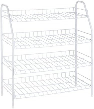 Honey-Can-Do 4-Tier Storage Rack, White SHO-09490 White, 40 lbs Honey-Can-Do