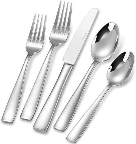 KEAWELL Premium 20/45/65 Piece Louis Silverware Set, 18/10 Stainless Steel, Service for 4/8/12, Fine Flatware Set, Dishwasher Safe (20) KEAWELL