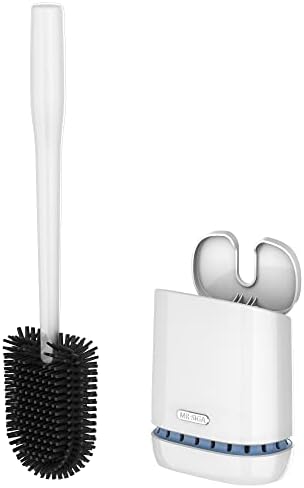 MR.SIGA Toilet Bowl Brush and Holder, Durable and Flexible Bristles, Wall Mounted Toilet Brush for Bathroom Cleaning, White, 1 Pack Mr.Siga