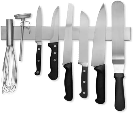 Modern Innovations 10 Inch Stainless Steel Magnetic Knife Bar with Multipurpose Use as Knife Holder, Knife Rack, Knife Strip, Kitchen Utensil Holder, Tool Holder, Art Supply Organizer, Home Organizer Modern Innovations