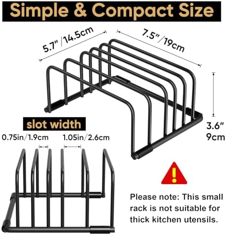 Cutting Board Organizer Rack - 5-Slot Metal Stand for Baking Sheets and Cookie Pans, Space-Saving Cabinet Storage VELKPRO