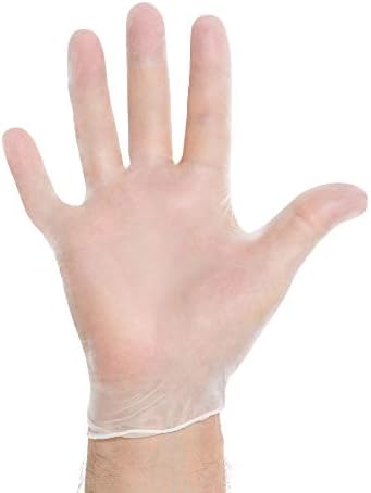 HALYARD Disposable Vinyl Gloves, Powder-Free, Industrial, Food Service, Cleaning, 5.9 mil, 9.5", Clear, Small, 55031 (Case of 1000) Halyard