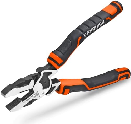 VANQUISH 7 Inch Linemans Pliers High-Leverage Linesman Pliers with Side Cutting Design (3162) Vanquish