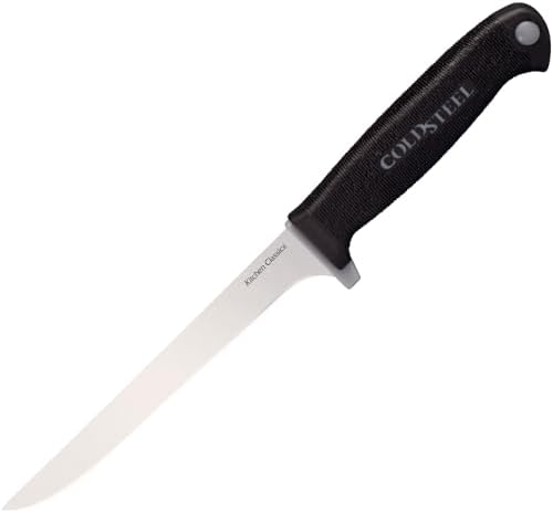 Cold Steel Kitchen Classics Series Boning Kinfe German 4116 Stainless Cryo Quenched 6" Fixed Blade Knife with Straight Back Overall Length - 10 7/8" Cold Steel