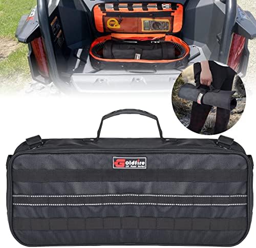 Goldfire UTV Spare Drive Belt Storage Bag, Cable Bag Heavy Duty Canvas Organizer Pouch for Tools with Portable Tool Roll Organizer Wrench Organizer & Tool Pouch for UTV ATV SxS Car Truck 4 x4 Offroad Goldfire