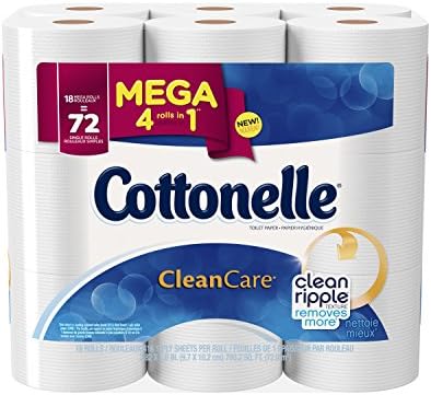 Мега рулон туалетной бумаги, 18 штук, текстура CleanRipple, многоразовые рулоны Cottonelle