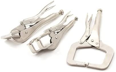 VCT 3pc Locking Grip Welding Clamp Vise C-Clamp Sheet Metal Clamp Plier Tool Set Vct