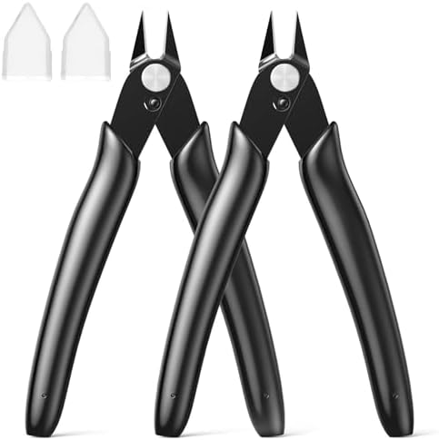 BOENFU Precision Wire Cutter Jewelry Zip Tie Cutters Flush Cutters Nippers Small Side Cutting Pliers for 3d Print, Plastic Models, Jewelry, Electronics, Black, 1-Pack BOENFU