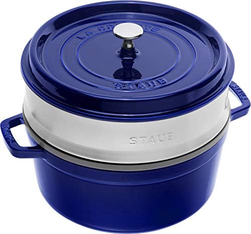 Кастрюля Pico Cocotte с крышкой, 26 см, 1.8 галлон, с пароваркой, чугунная, антипригарная Staub