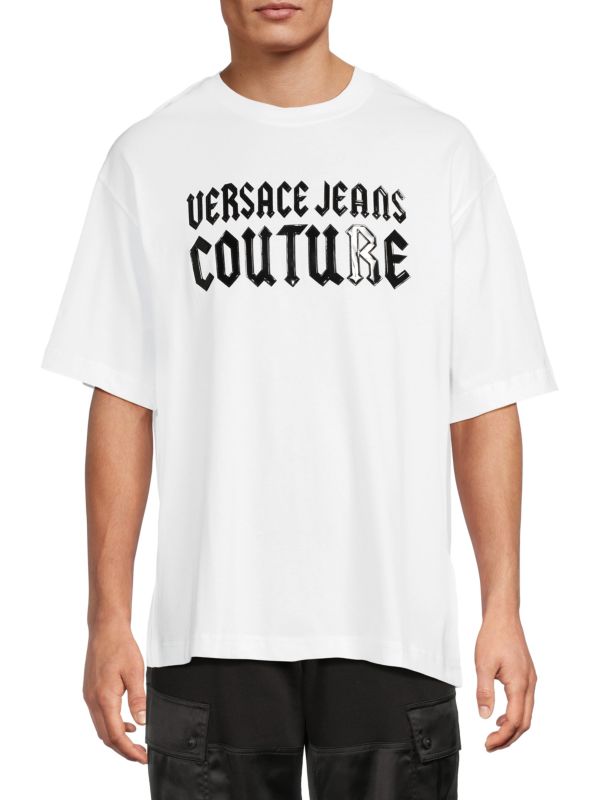 Футболка с логотипом Versace Jeans Couture из мягкого хлопка, расслабленный крой Versace Jeans Couture