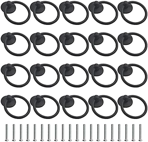 Черные металлические ручки-кольца для ящиков, диаметром 43,5 мм, набор из 20 штук, для комодов и шкафов Wmycongcong