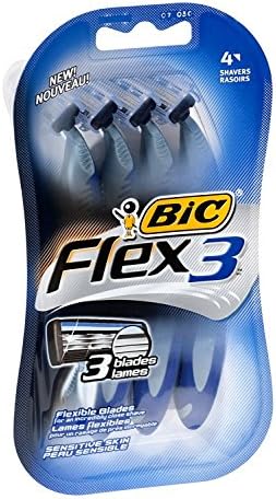 Бритвы для мужчин Bic Flex 3, 4 шт. с вращающейся головкой для лучшего контроля. Bic