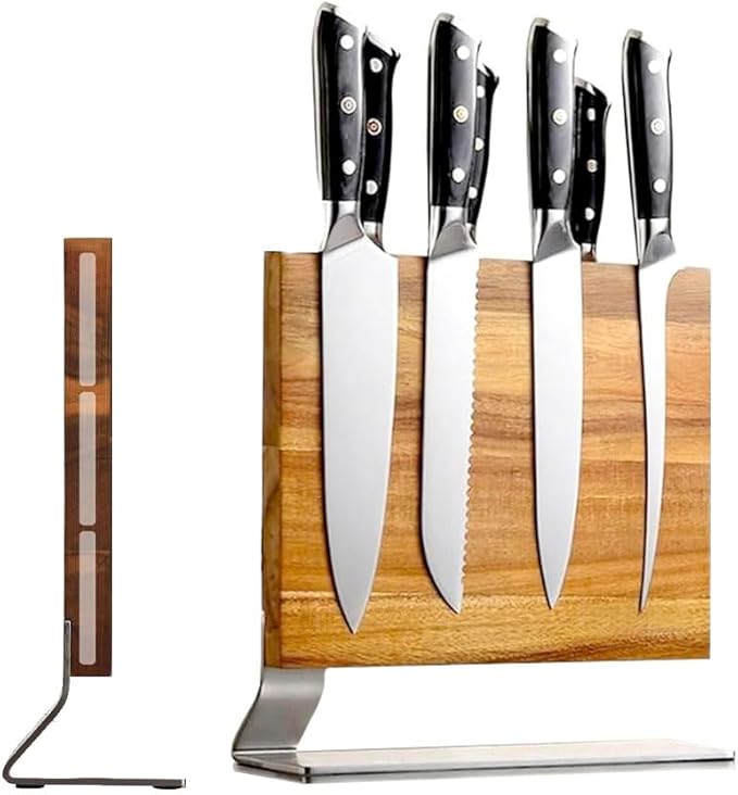 Magnetic Knife Holder, Home Kitchen Magnetic Knife Block, Multifunctional Magnetic Knife Stand, Magnet Knife Stand Double Sided Magnetic Holder, Wood Korotos