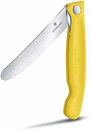 Victorinox Swiss Classic Foldable Paring Knife, Wavy Edge Yellow 4.3 in Victorinox