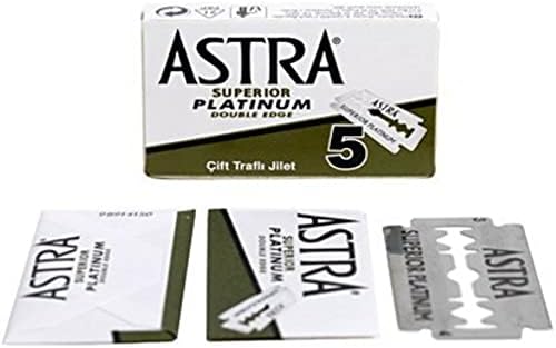 Лезвия для безопасной бритвы Astra Superior Platinum, 20 шт, стальные с платиновым покрытием Astra