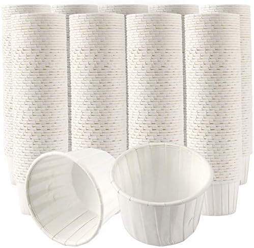 KEILEOHO 800 Pack 2 OZ Treated Paper Souffle Portion Cups, Food Grade Paper Condiment Cups for Condiments, Samples, Popcorn, Candies, Measuring, White Keileoho