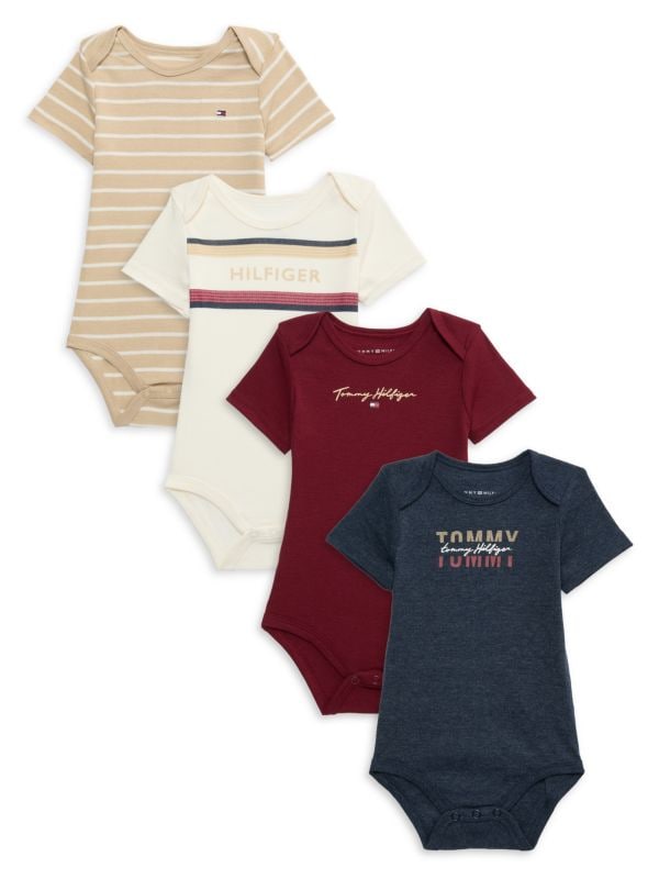 Комплект из 4 бодиков для мальчиков Tommy Hilfiger с короткими рукавами и воротником-envelop Tommy Hilfiger