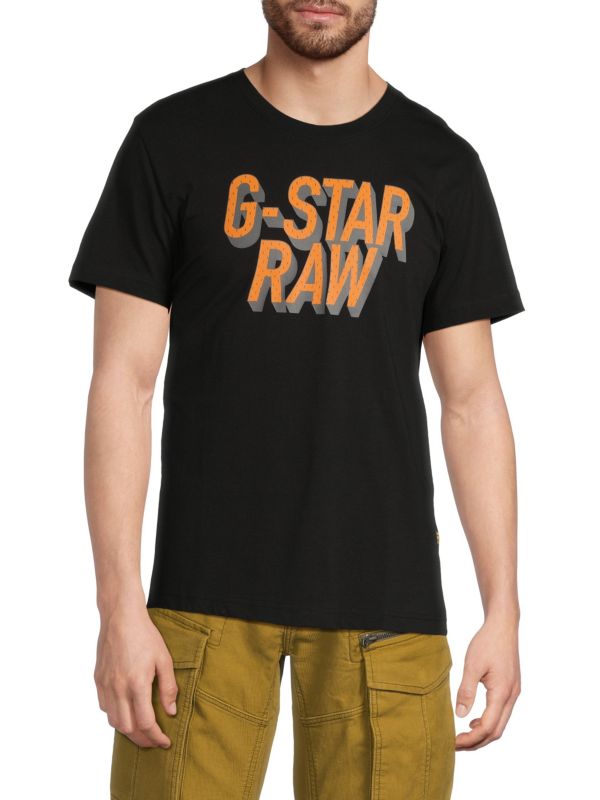 Футболка с логотипом G-Star Raw из хлопка, круглый вырез, короткие рукава G-Star Raw